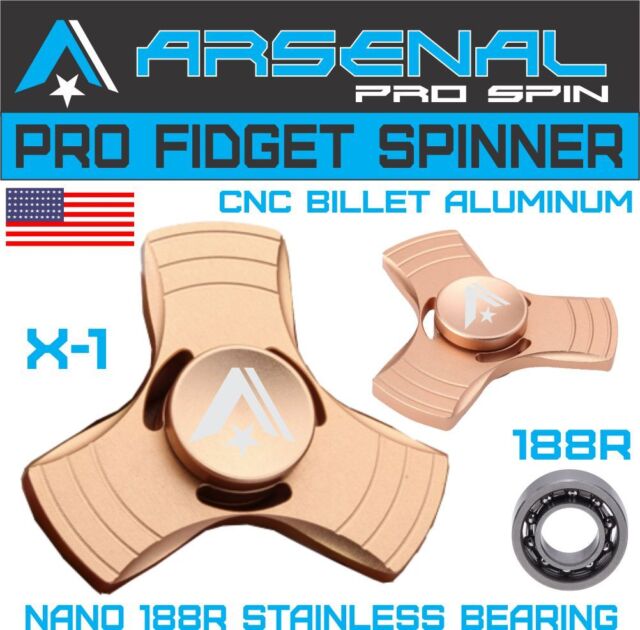 No.1 Pro Series Gold Fidget Spinner Ultra Durable Stainless Steel 188R Bearing