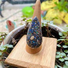 Copper Ethiopian Opal Sterling Silver Plated Ring Size 9