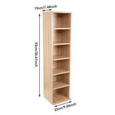 Image of 6 Tier Wooden CD DVD Video Game Book Shelf Storage Rack Organizer Fits 102 CDs
