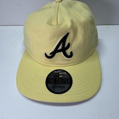 Atlanta Braves Pastel Yellow NewEra Golfer Hat Cap SnapBack MLB Baseball RARE