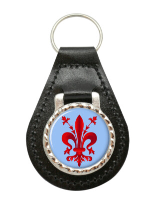 Florentine Fleur-de-lis Leather Key Fob
