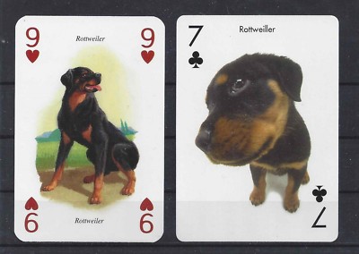 TWO Single (Baraldi & Artlist) Dog Art Photo Trade Playing Card Cards ROTTWEILER