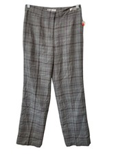 Vintage 90s Pendleton Flat Front Plaid Wool Pants Size 6P Straight Deadstock NEW