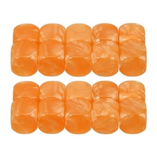 16 mm Dice Blank 50 Pcs Rounded Corner with Pearl Smoothed Surface Orange