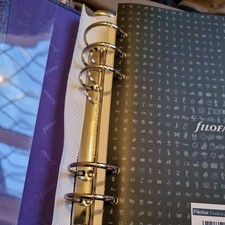 Filofax Finsbury A5 Organiser Electric Blue / Purple Grained Leather , New