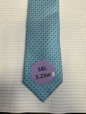 GEOFFREY BEENE Light Blue Geometric Silk Men's Tie- 58L 3.25W