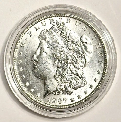 1887-P $1 MORGAN SILVER ONE DOLLAR BRILLIANT CONDITION! BEAUTIFUL COIN L👀K 🔥