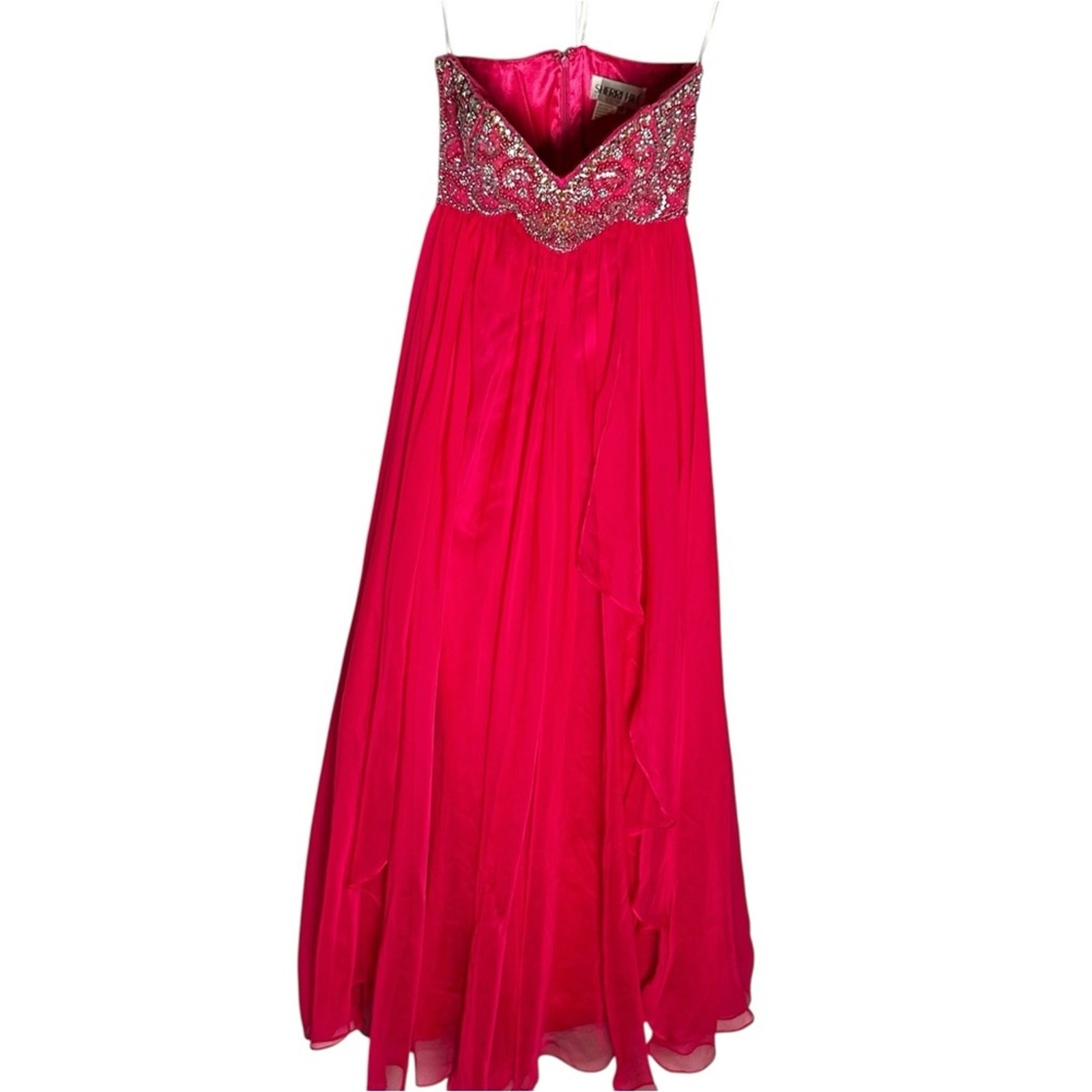 Vintage Sherri Hill Pink Rhinestone Strapless Formal Prom Homecoming Dress 0