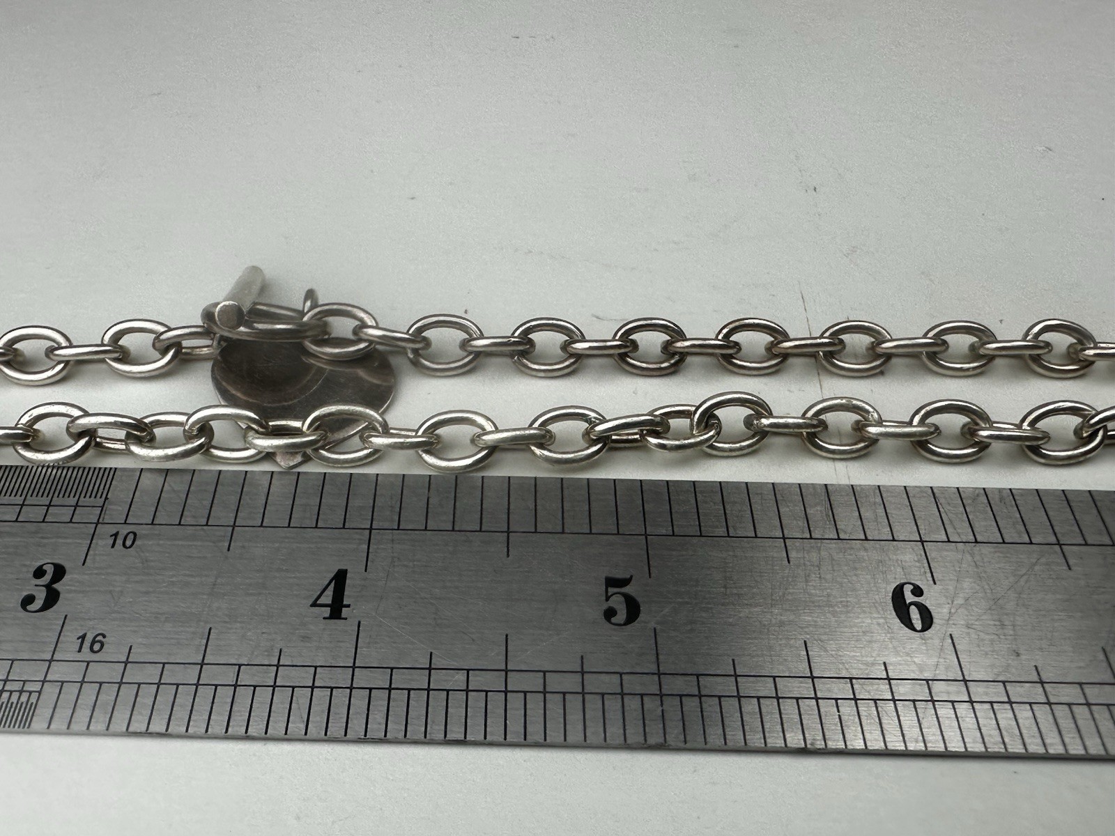 Solid Sterling Silver .925 Chain T-bar Link NECKL… - image 8