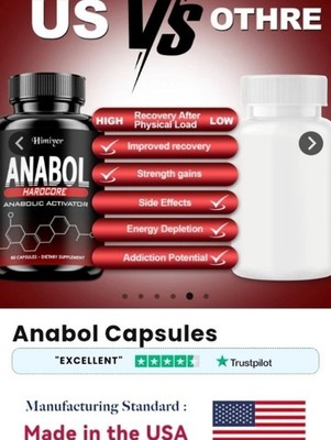 Anabol Hardcore  Muscle Builder Mental Clarity 2 Pack    Made In the USA FDA 