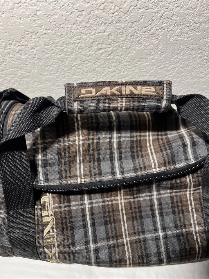 Bolsa de deporte Dakine EQ 51L lona marrón tostado negro estampado a cuadros gimnasio llevar Foto 2 de 4
