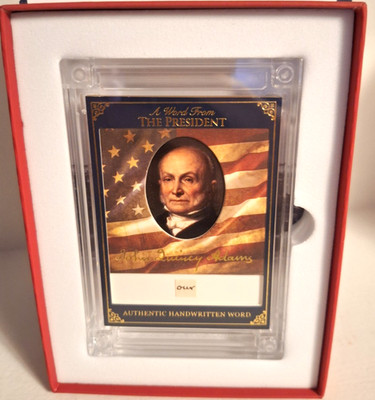 2025 A Word from POTUS John Quincy Adams Handwritten Word Trading Card AWF-JQAd6