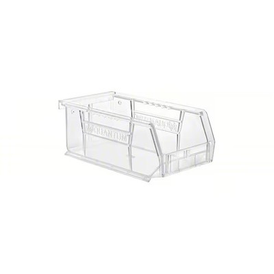 Quantum Storage Systems Qus220cc Plastic Bin, Plastic, Clear, 3 In H, 4 1/8 In