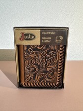 Justin Card Wallet Genuine Leather RFID Western Wallet Unisex