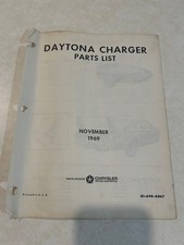 1969 Mopar Dodge Charger Daytona Factory Parts Pages Hemi 440 Road Runner RARE