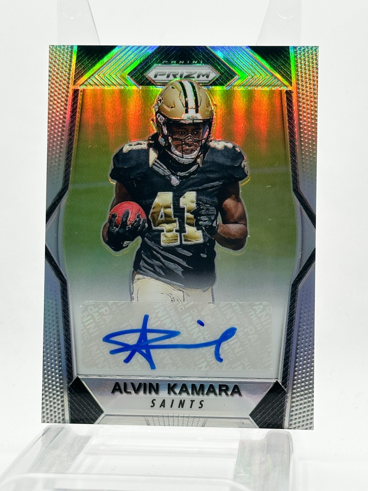 2017 Panini Prizm - Rookie Autographs Alvin Kamara #RA-AK Silver Prizm (AU, RC)