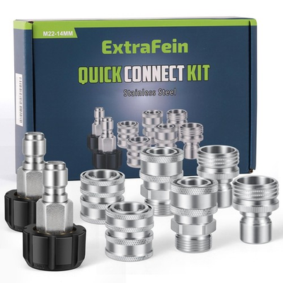 #ad Pressure Washer Quick Connect Kit M22 Swivel To 3 8 Inch 3 4 Inch Adapter $37.48