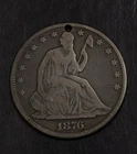 1876 CC Seated Liberty Half Dollar VG Hole   Lot 4977