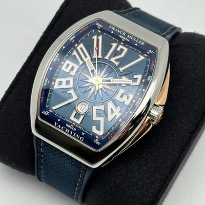 Franck Muller Vanguard Yachting Steel Rose Gold Blue Dial Watch