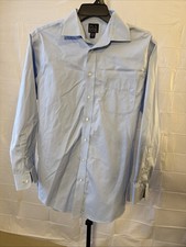 Jos. A. Bank Men's Traveler Tailored Fit Dress Shirt Size 16 1/2-34 Lt Blue