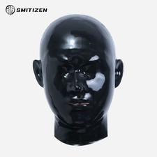 Smitizen Black Silicone Glossy Full Hood Thor Male Mask for Fetish Party Cosplay