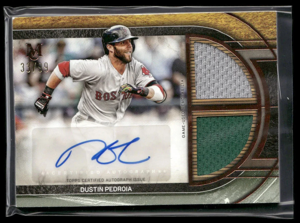 Topps Dustin Pedroia Autographed Baseball Sports Trading Cards
