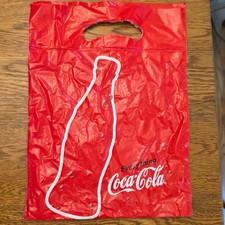 Vintage Coca-Cola Plastic Shopping Bag Red Everything Coca-Cola Bottle Logo 12x9