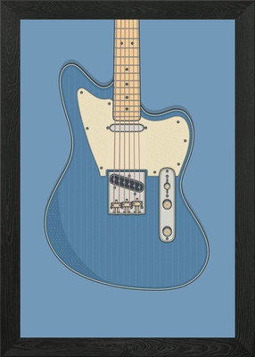 Offset Telly Guitar Framed Wall Art Poster Canvas Print Picture
