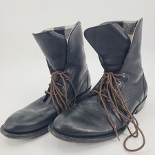 Woolrich Leather Boots Mens 9.5 Black Lace Up Wool Lined Boots Gorpcore