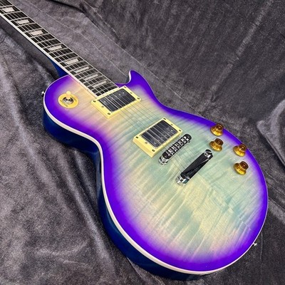 Gradient Blue Purple LP Electric Guitar 6 String HH Pickup Rock Jazz