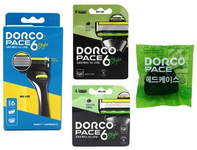 Dorco Pace 6 Blade Style Safety Trimmer Shaving Razor 1 Handle + 14 Cartridges