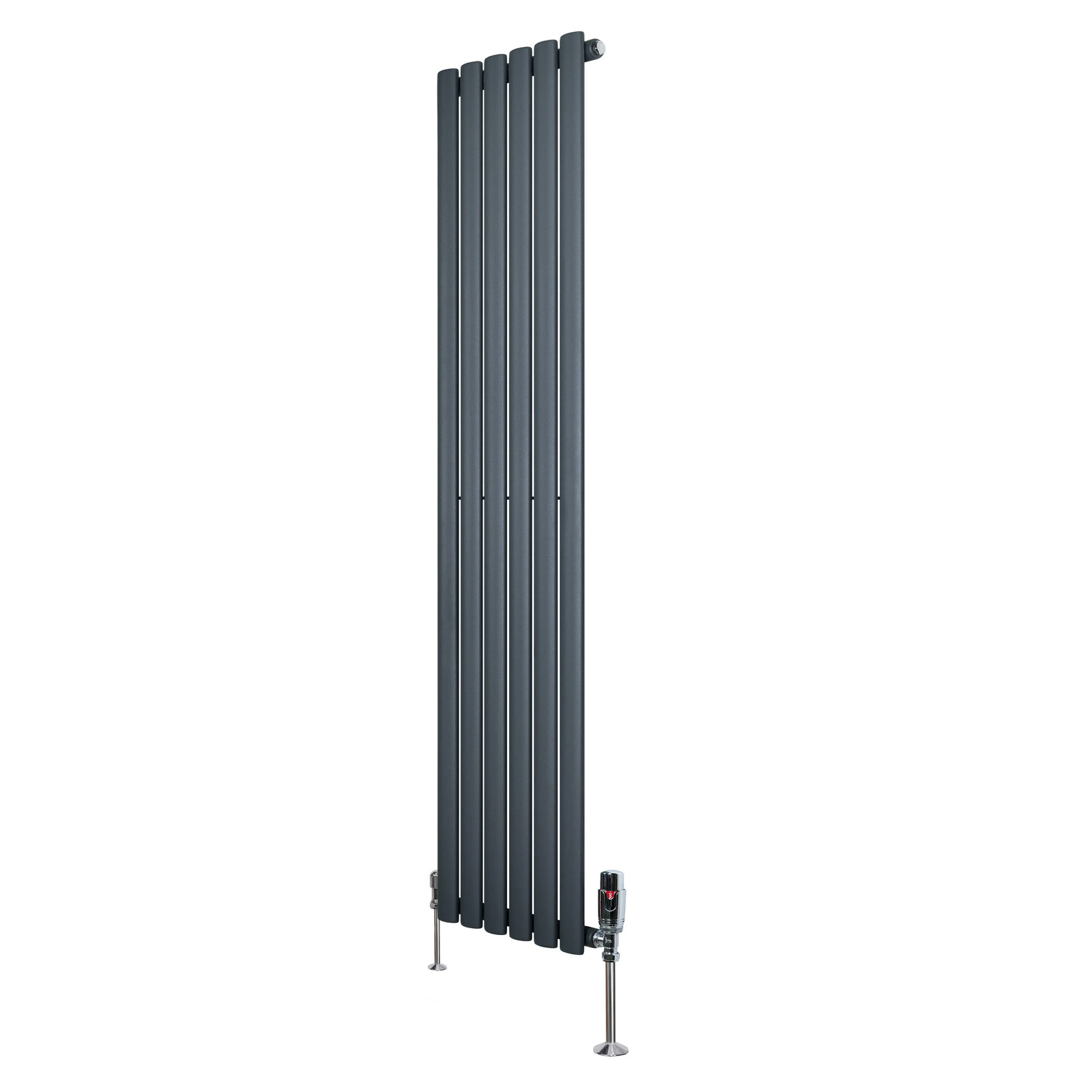 Oval Single Column Radiator 1600mm x 360mm & TRV Chrome Valves