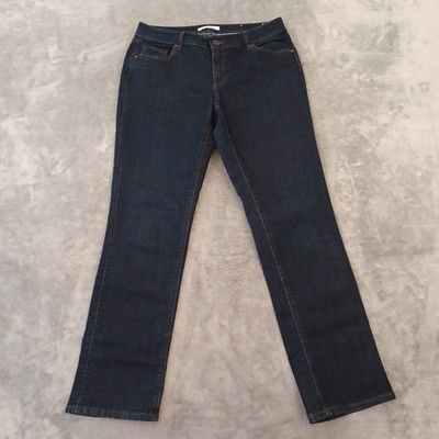 Ann Taylor Loft Jeans Womens 30P Blue Curvy Straight Dark Wash Stretch 30x28