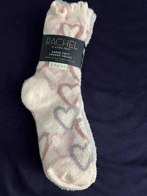 Rachel Roy Super Soft Fuzzy Lounge Socks 3 Pairs Women's Heart Pattern Size 9-11