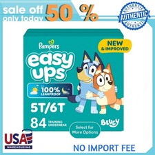 Pampers Easy Ups Bluey Potty Training Pants Boys Size 5T-6T, 84 Count