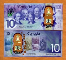 Bank of Canada, $10, 2017, Polymer, P-112, UNC Commemorative