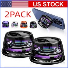 2 Pack Portable Mini Magnetic Bluetooth Speaker Phone Stand Sound RGB Light