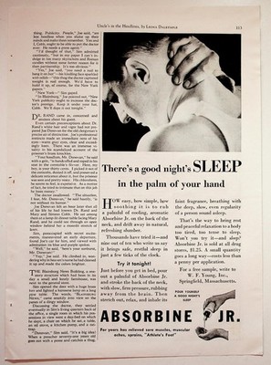 1934 Absorbine Jr. Print Advertisement 8x11 Vintage Black White