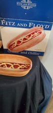 fitz and floyd Grilln & Chilln Hot Dog Plates