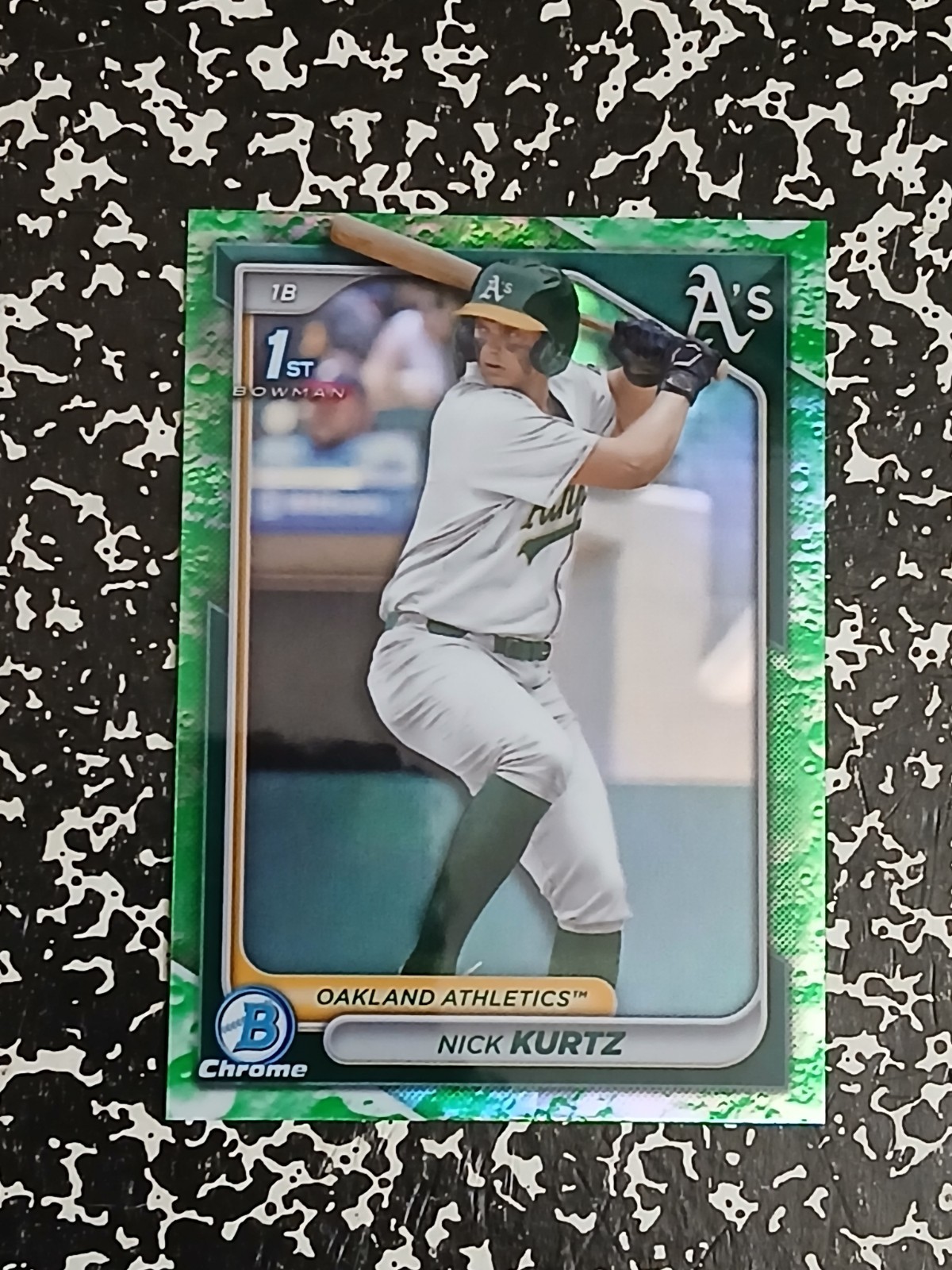 👑 2024 Bowman Chrome Nick Kurtz 1st RC #BDC-56 ROY Lunar Glow Refractor MINT 👑