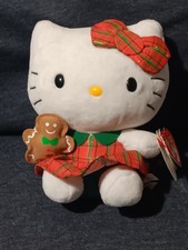 Ty Sanrio Hello Kitty Christmas Plush Stuffed Animal Toy Gingerbread Holiday 6"