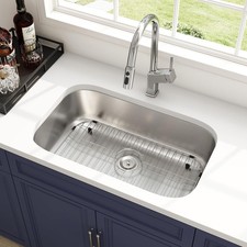 32 Inch Undermount Kitchen Sink 18 Gauge Stainless Steel Spacious Single Bowl