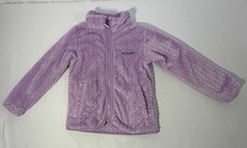 Columbia Girls Fleece Jacket XXS 4/5 Purple Full Zip Plush Fire Side Sherpa Cozy