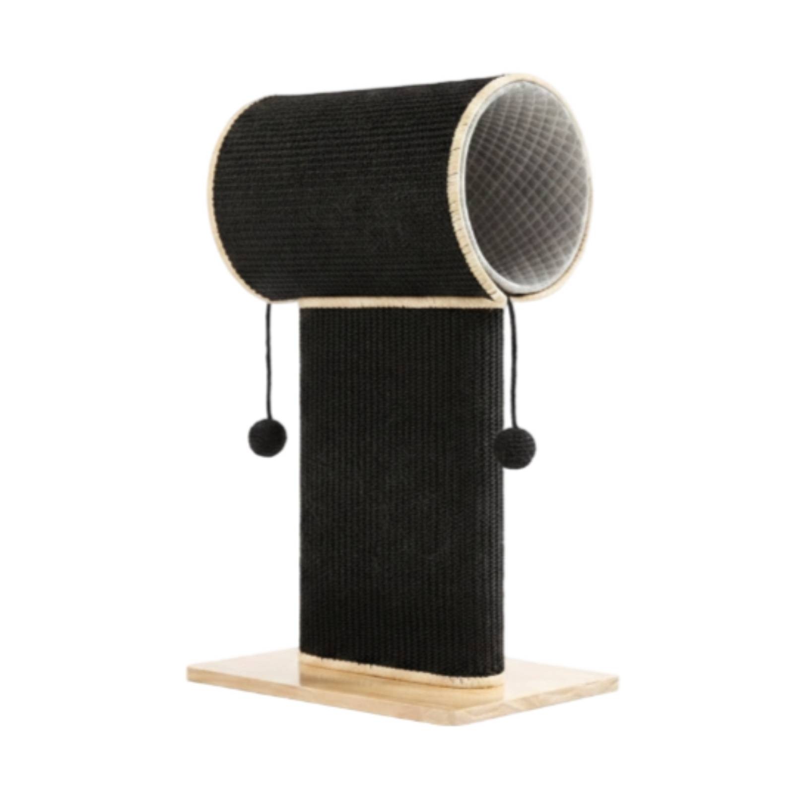 Vertical Sisal Cat Scratching Post Black Wood-Tone