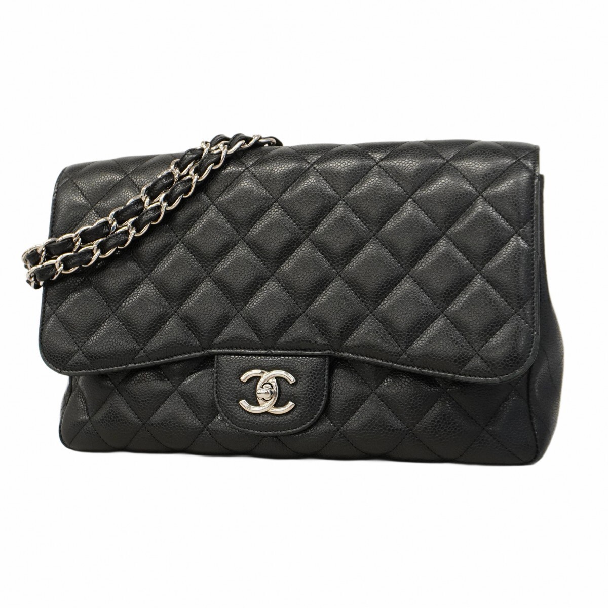 Chanel Shoulder Bag Matelasse W Chain Silver Hardware 916291