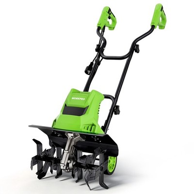 WORKPRO 12.5Amp Electric Corded Tiller Electric Tiller Cultivator 16'' W x 8.7'' D