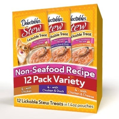 Delectables Chicken, Duck and Cheese Cat Treats Pouch - 12ct