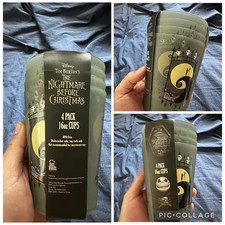 New Disney Jack Nightmare Before Christmas 4 Pack of 16oz Plastic Cups