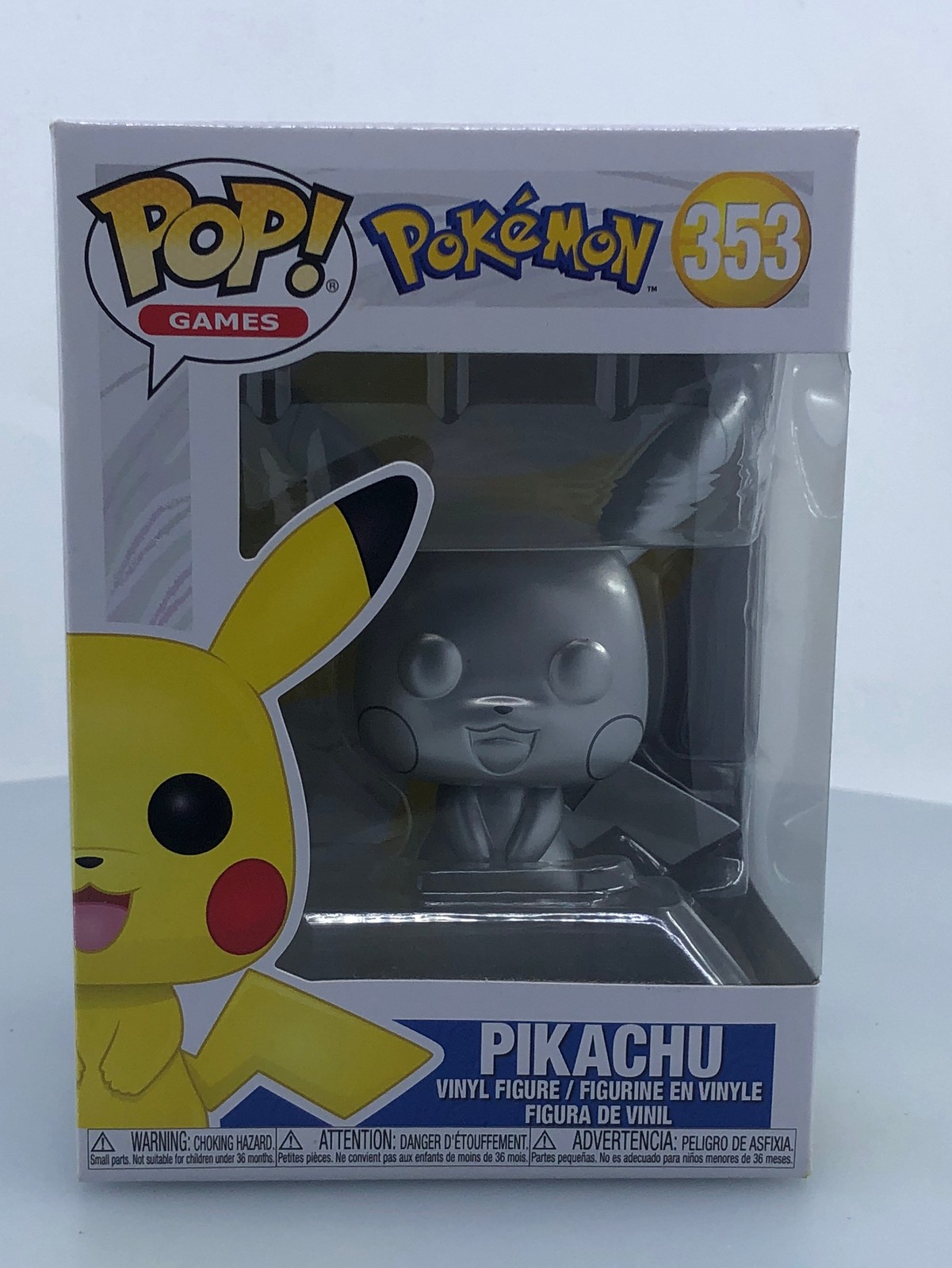 Funko Pop! Juegos Pokemon Pikachu Plata #353 Figura Vinilo Caja Dañada Ver Fotos