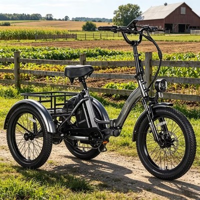 FAFREES MATE Elektro Dreirad Cargo 20 Zoll 3-Rad E-Bike Lasten-Dreirad DE STOCK